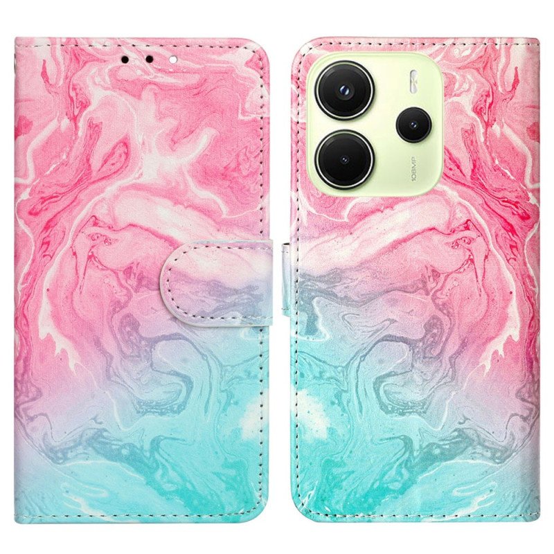 Fodral För Xiaomi Redmi Note 14 Pro 4g Rosa Och Grön Marmor