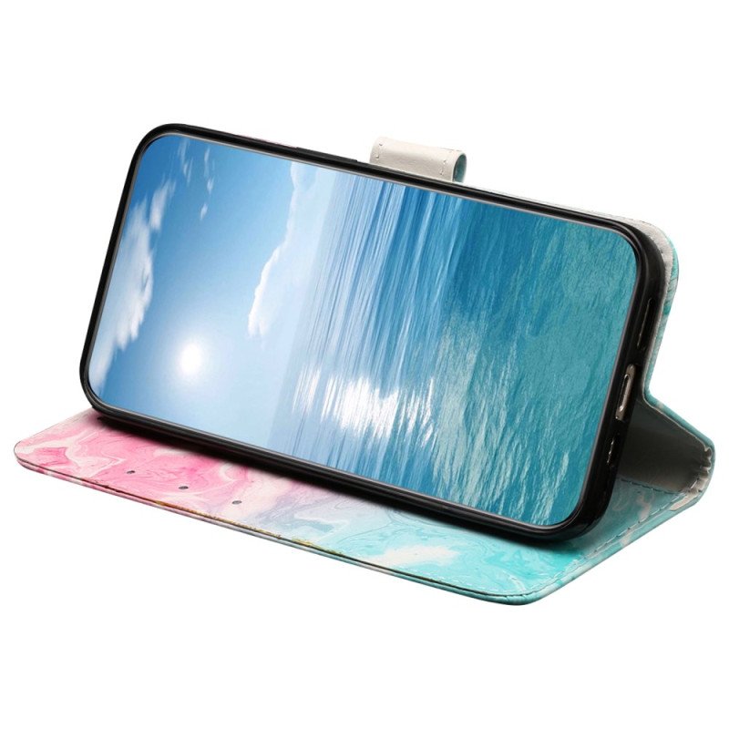 Fodral För Xiaomi Redmi Note 14 Pro 4g Rosa Och Grön Marmor