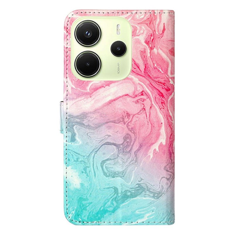 Fodral För Xiaomi Redmi Note 14 Pro 4g Rosa Och Grön Marmor