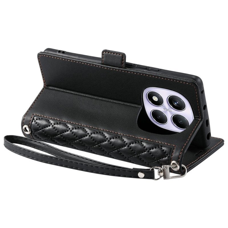 Fodral Xiaomi Redmi Note 14 Pro 4g Quiltad Med Rem