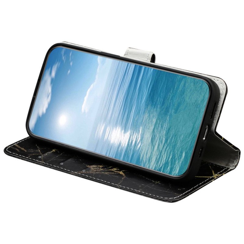 Fodral Xiaomi Redmi Note 14 Pro 4g Svart Och Guld Marmor