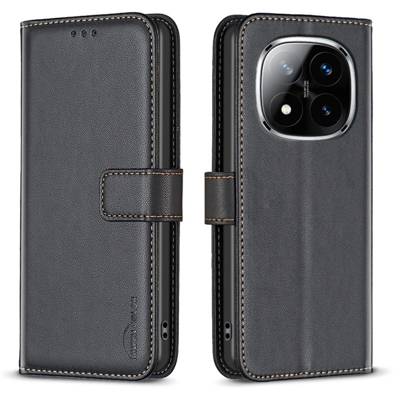 Läderfodral Xiaomi Redmi Note 14 Pro 4g Telefonfodral Klassisk Binfen-färg