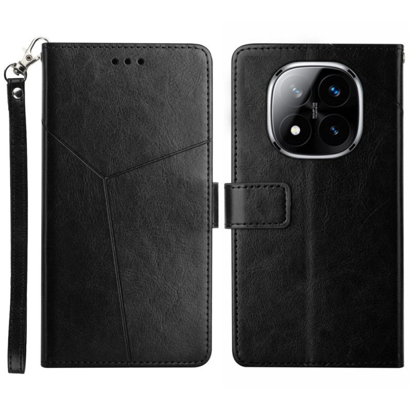 Läderfodral Xiaomi Redmi Note 14 Pro 4g Telefonfodral Y-design Med Rem