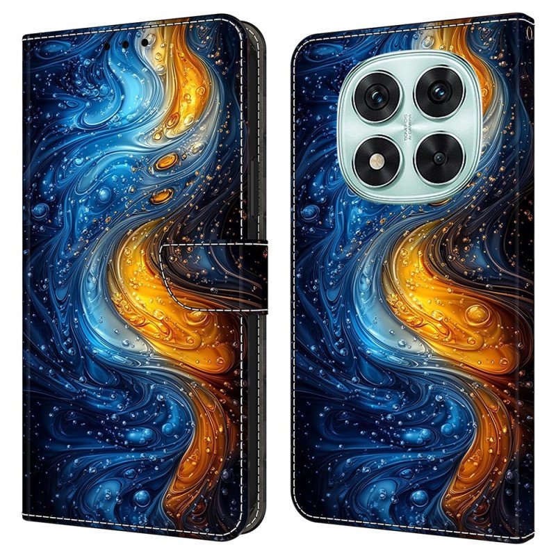 Läderskal Fodral Xiaomi Redmi Note 14 Pro 4g Flytande Mönster