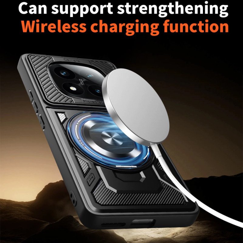 Skal Xiaomi Redmi Note 14 Pro 4g Telefonfodral Magnetisk Med Roterande Stativ