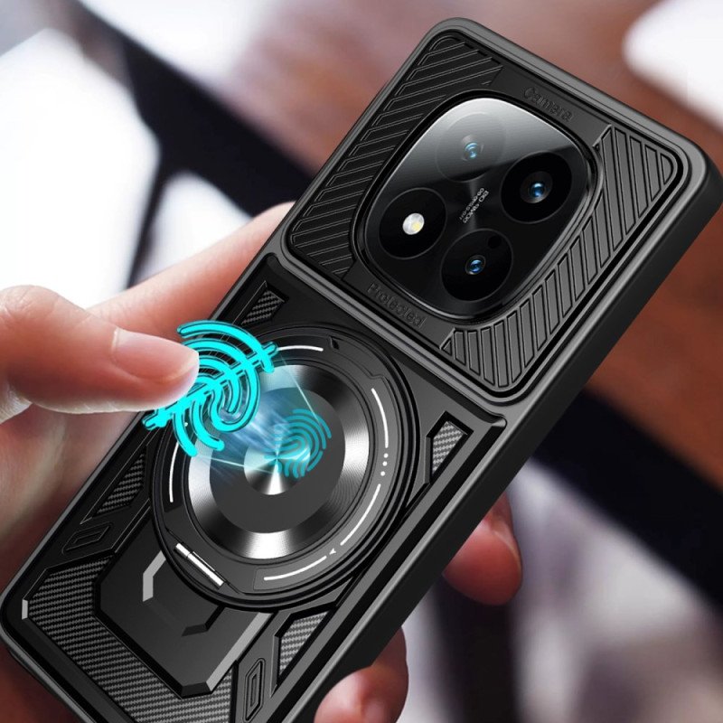 Skal Xiaomi Redmi Note 14 Pro 4g Telefonfodral Magnetisk Med Roterande Stativ