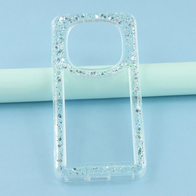 Skal Xiaomi Redmi Note 14 Pro 4g Telefonfodral Transparent Med Glitterkanter