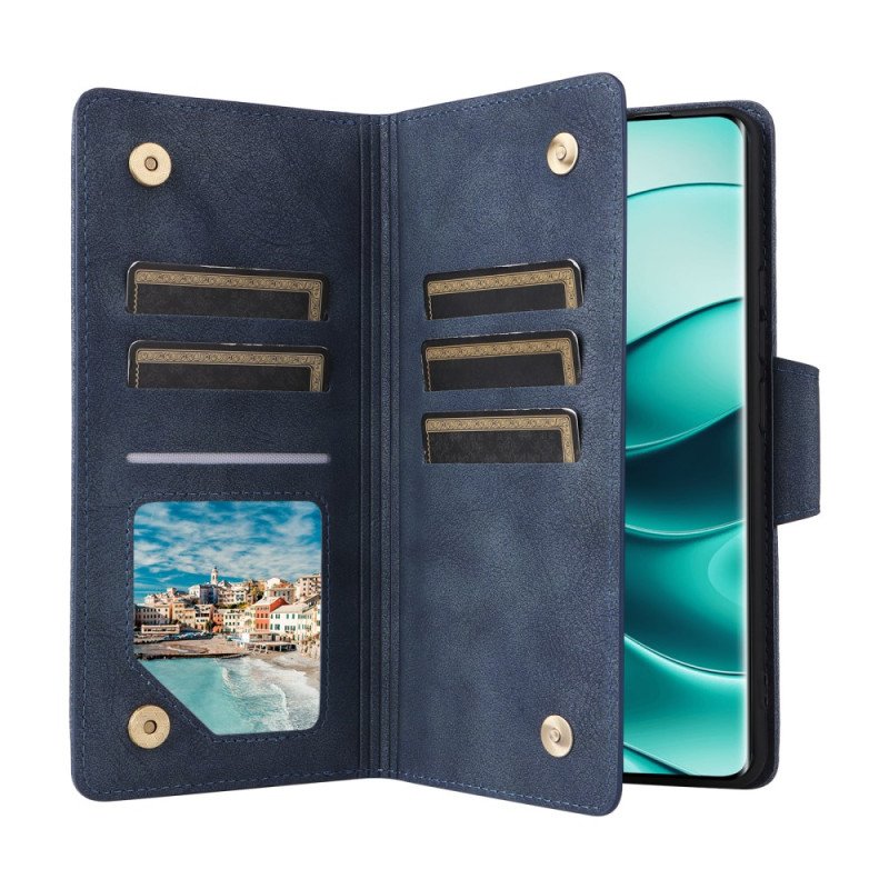 Skyddsfodral Xiaomi Redmi Note 14 Pro 4g Plånbok Med Dragkedja Och Rem