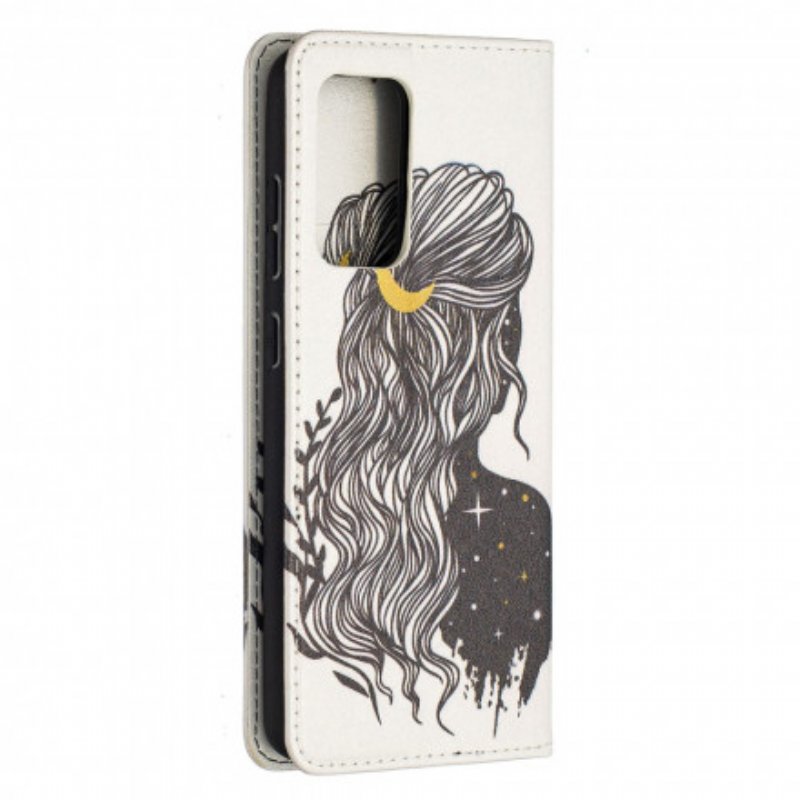 Folio-fodral Samsung Galaxy A52 4G / A52 5G / A52s 5G Läderfodral Vackert Hår