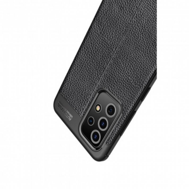 Skal Samsung Galaxy A52 4G / A52 5G / A52s 5G Dubbel Linje Litchi Läder Effekt