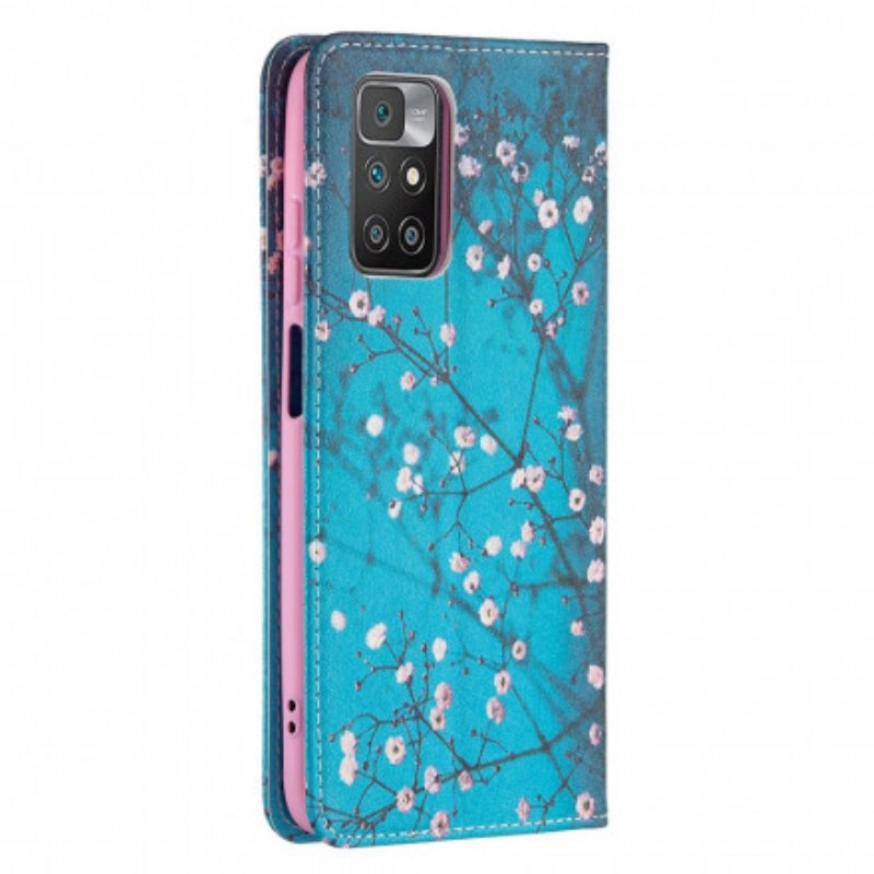 Folio-fodral Xiaomi Redmi 10 Läderfodral Blommande Grenar