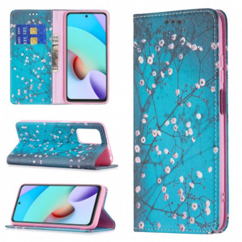 Folio-fodral Xiaomi Redmi 10 Läderfodral Blommande Grenar