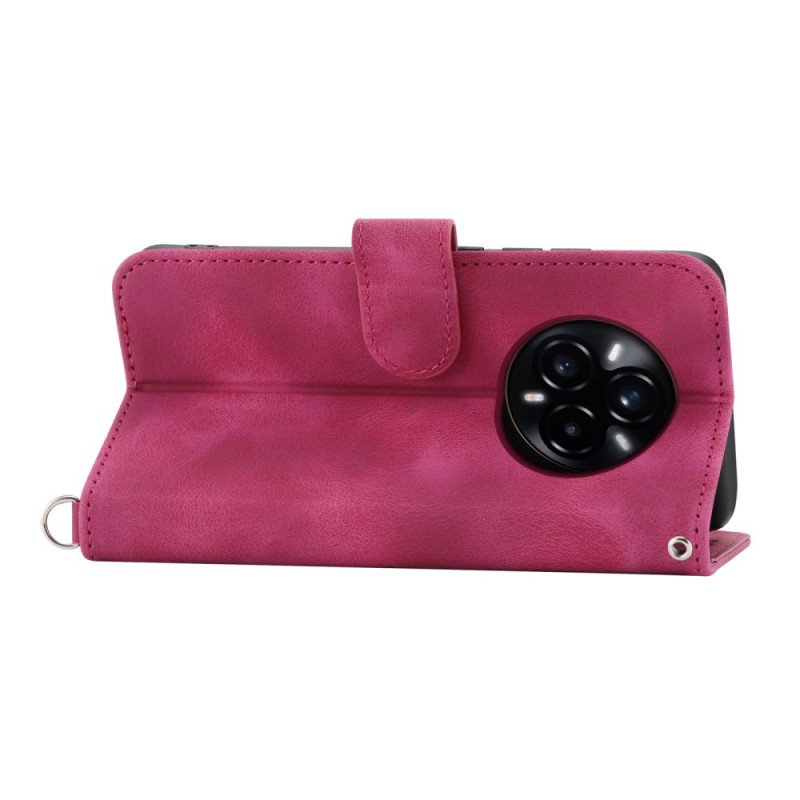 Fodral För Realme 14 Pro 5g Blommig Spets Med Rem