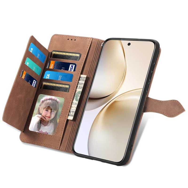 Fodral För Realme 14 Pro 5g Mocka Med Spetseffekt Ficka Och Rem