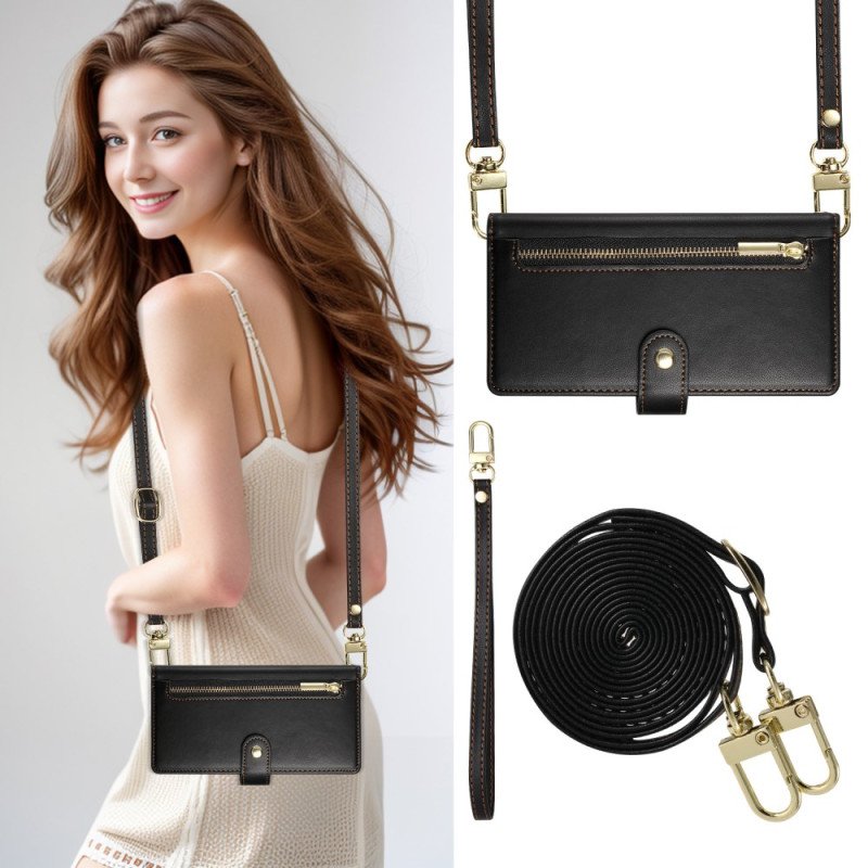 Fodral För Realme 14 Pro 5g Plånboksdesign Med Rem Och Axelrem