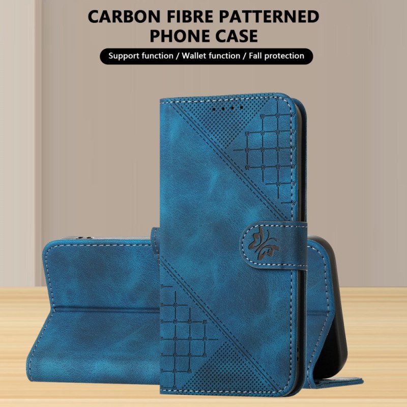 Fodral Realme 14 Pro 5g Geometriska Fjärilar Med Rem