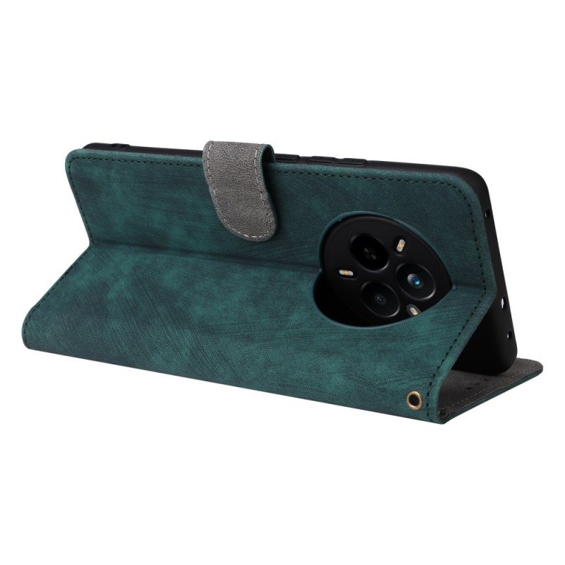 Läderfodral Realme 14 Pro 5g Telefonfodral Rfid-skydd Med Mockaeffekt Och Rem