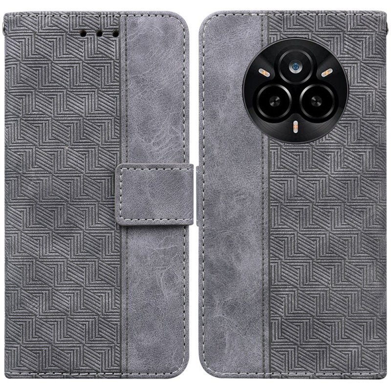 Läderfodral Realme 14 Pro 5g Telefonfodral Vävt Mönster