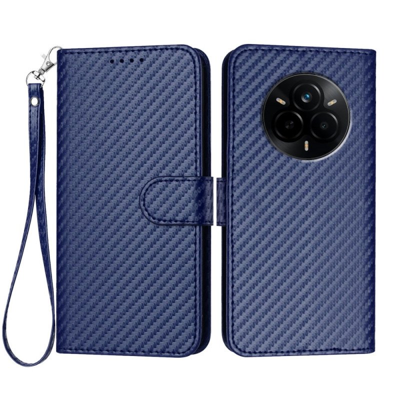 Läderskal Fodral Realme 14 Pro 5g Kolfiber