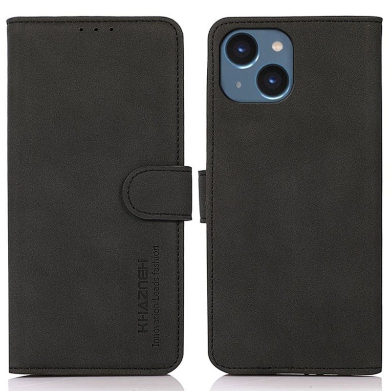 Folio-fodral iPhone 14 Khazneh Modelädereffekt