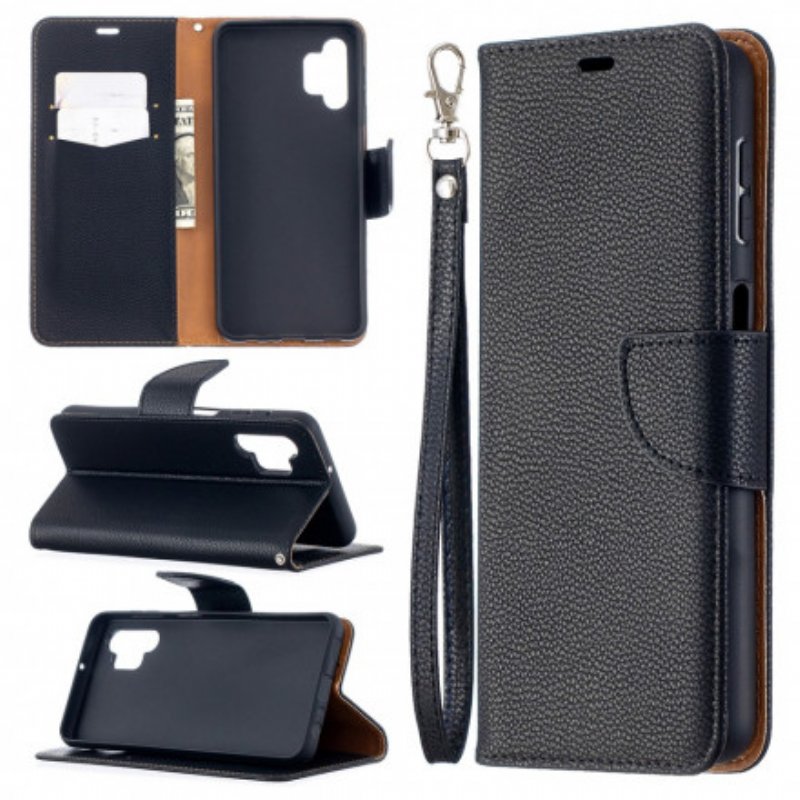 Folio-fodral Samsung Galaxy A32 5G Läderfodral Litchi Rabat Oblique