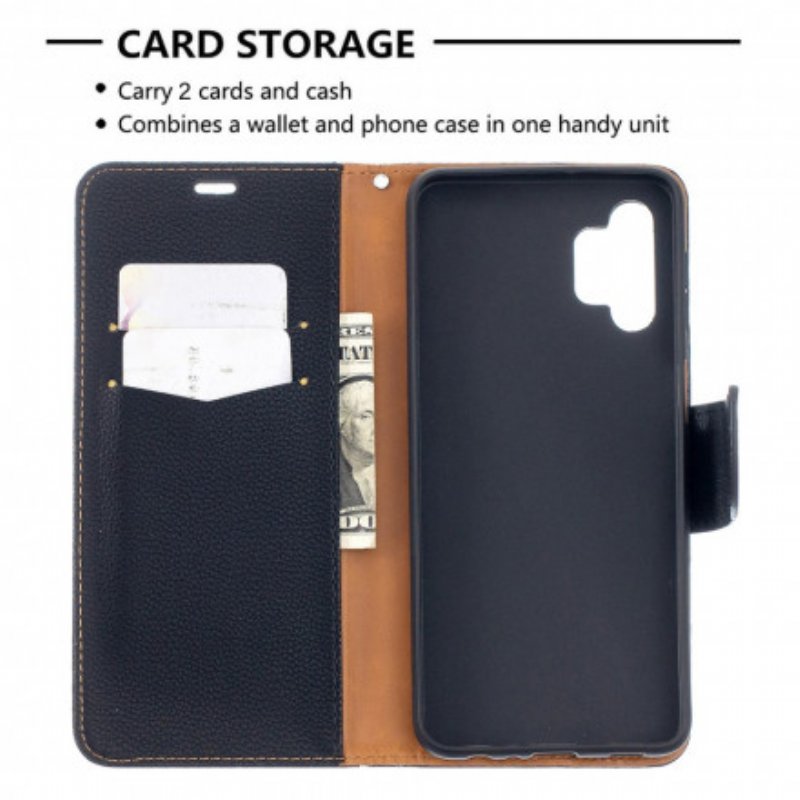 Folio-fodral Samsung Galaxy A32 5G Läderfodral Litchi Rabat Oblique