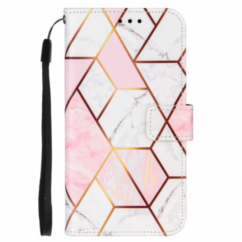 Fodral Samsung Galaxy M12 / A12 Geometrisk Marmor