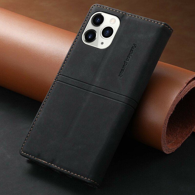 Folio-fodral iPhone 12 / 12 Pro Läderfodral Couture Lädereffekt