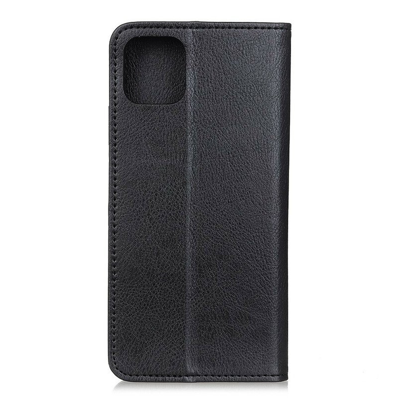 Folio-fodral iPhone 12 / 12 Pro Läderfodral Litchi Split Läder Business