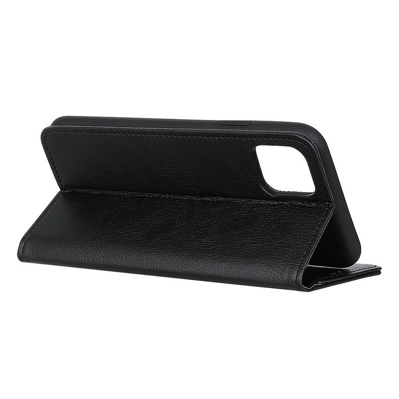 Folio-fodral iPhone 12 / 12 Pro Läderfodral Litchi Split Läder Business
