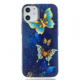 Mobilskal iPhone 12 / 12 Pro Fluorescerande Fjärilar-serien