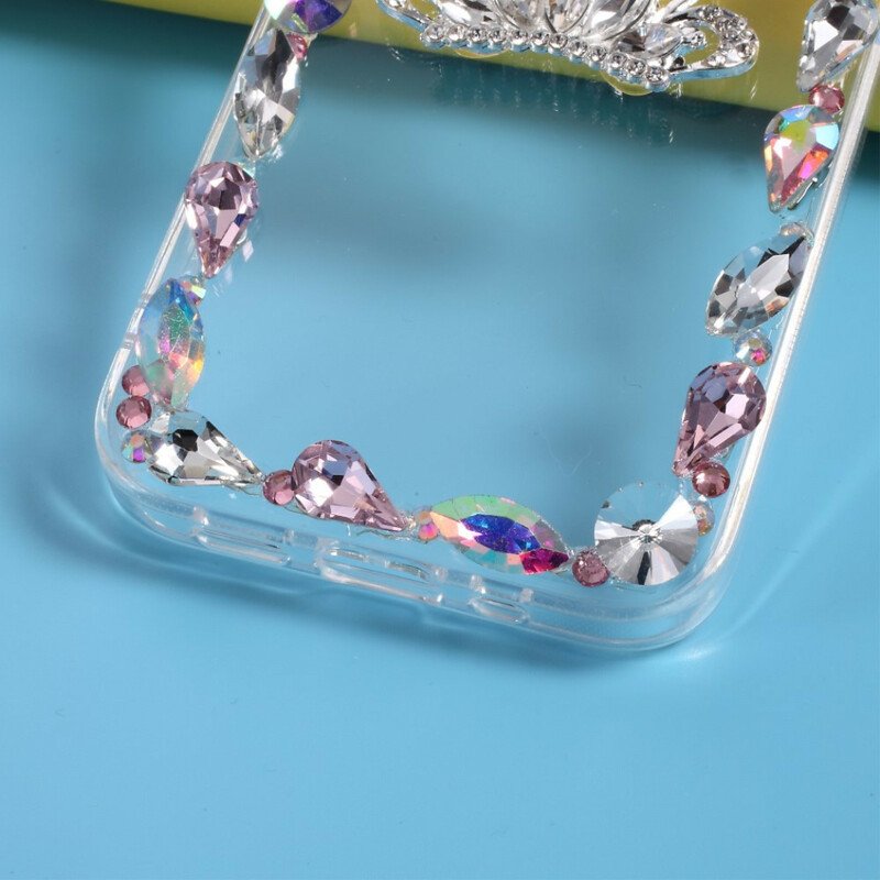 Mobilskal iPhone 12 / 12 Pro Silikon Och Rhinestone