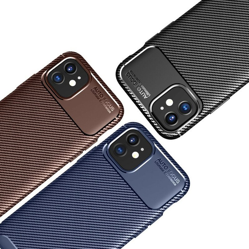 Skal iPhone 12 / 12 Pro Flexibel Kolfiberstruktur
