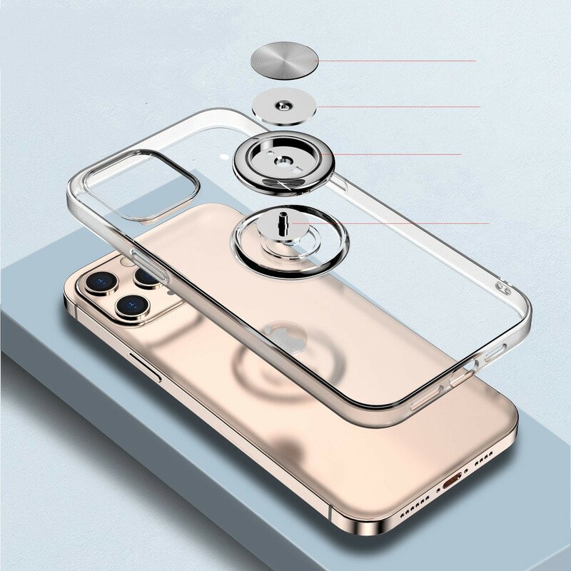 Skal iPhone 12 / 12 Pro Transparent Med Ring-support