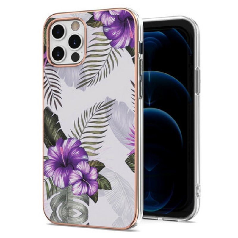 Skal iPhone 12 / 12 Pro Violett Blommor