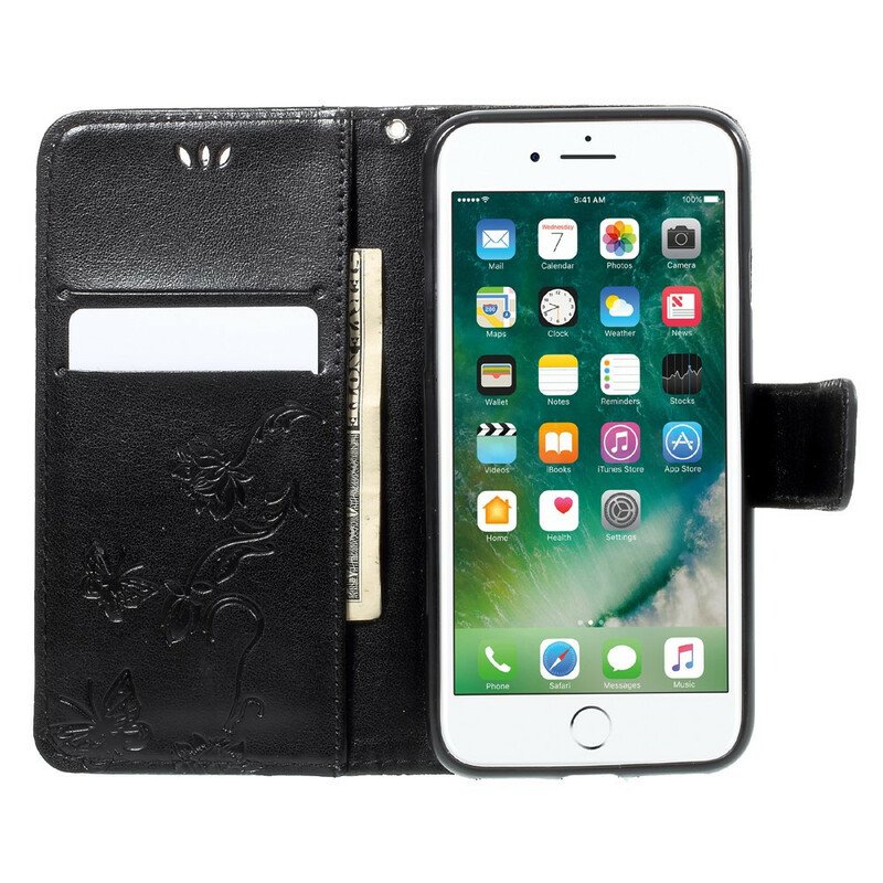 Fodral iPhone SE 3 / SE 2 / 8 / 7 Med Kedjar Strappy Blommig