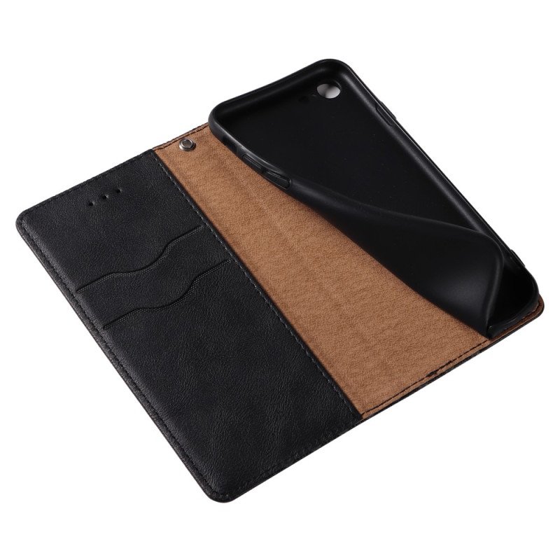 Folio-fodral iPhone SE 3 / SE 2 / 8 / 7 Med Kedjar Läderfodral Retro Strappy
