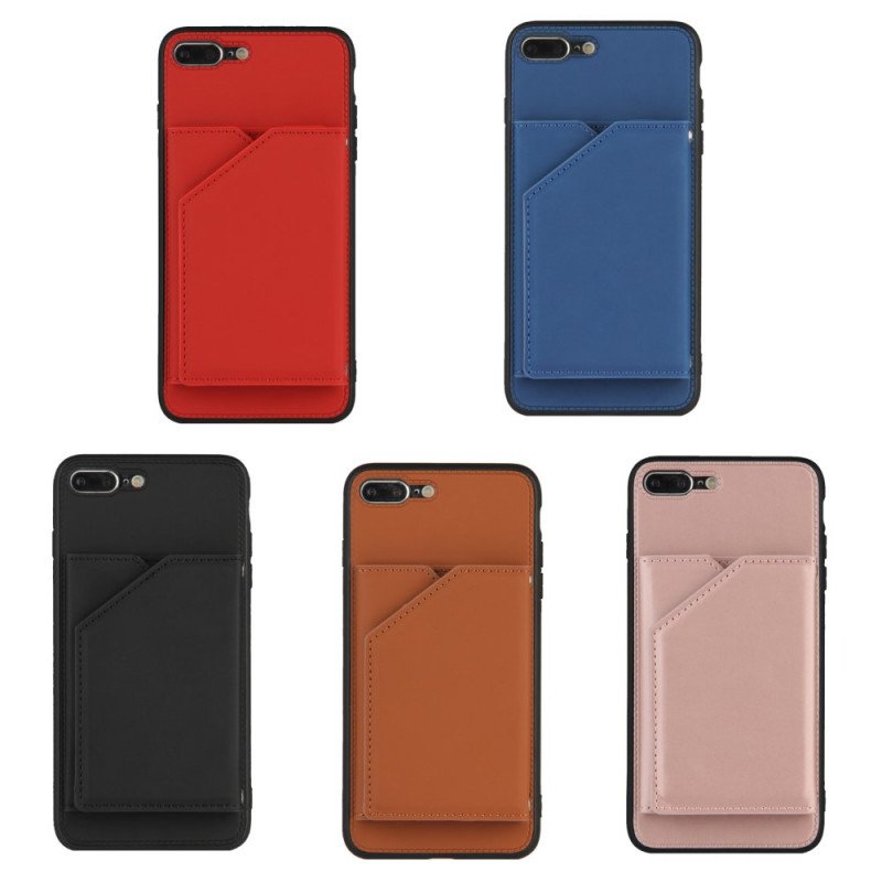 Mobilskal iPhone SE 3 / SE 2 / 8 / 7 Korthållare I Konstläder