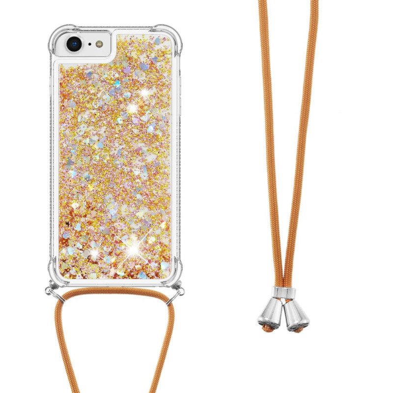 Skal iPhone SE 3 / SE 2 / 8 / 7 Med Snodd Design Av Paljetter Med Dragsko