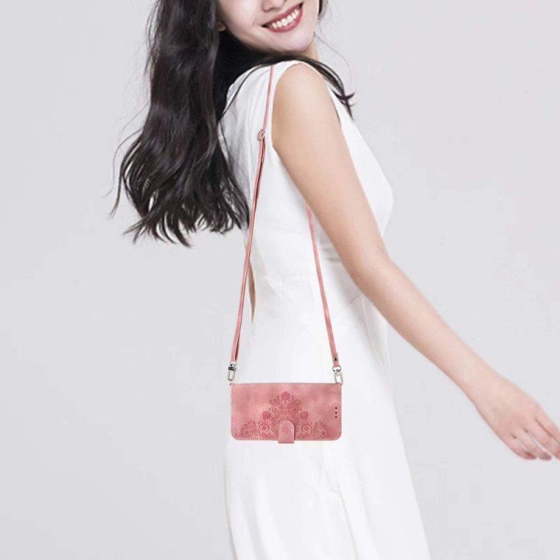 Skyddsfodral Oppo Reno 13 Pro 5g Blommönster Med Axelrem