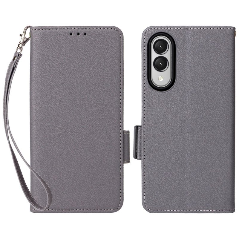 Fodral För Samsung Galaxy S25 5g Edge Konstläder Med Rem