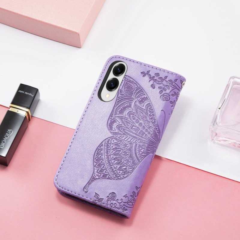 Fodral Samsung Galaxy S25 5g Edge Barock Fjäril Med Handledsrem