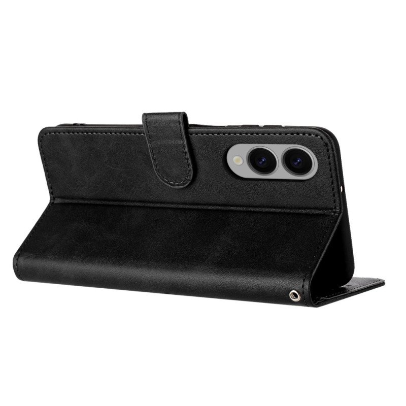 Fodral Samsung Galaxy S25 5g Edge Lädereffekt Med Rem