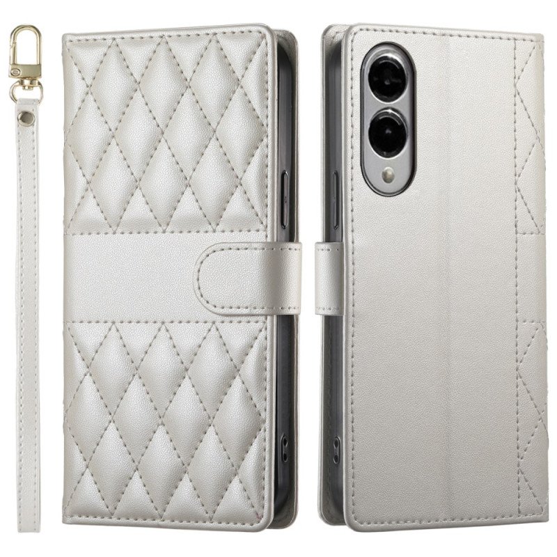 Fodral Samsung Galaxy S25 5g Edge Quiltad Med Rem Och Axelrem