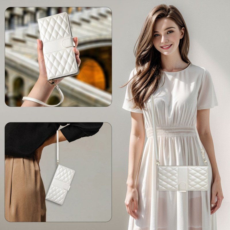 Fodral Samsung Galaxy S25 5g Edge Quiltad Med Rem Och Axelrem