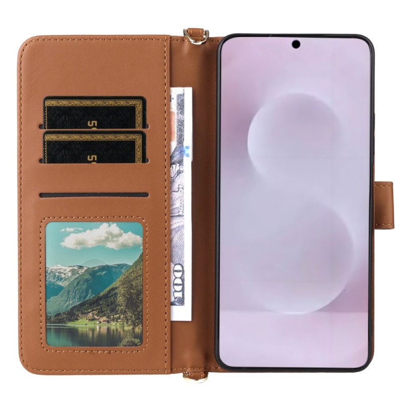 Fodral Samsung Galaxy S25 5g Edge Quiltad Med Rem Och Axelrem