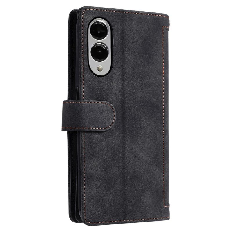 Läderfodral Samsung Galaxy S25 5g Edge Telefonfodral Dragkedja Plånbok