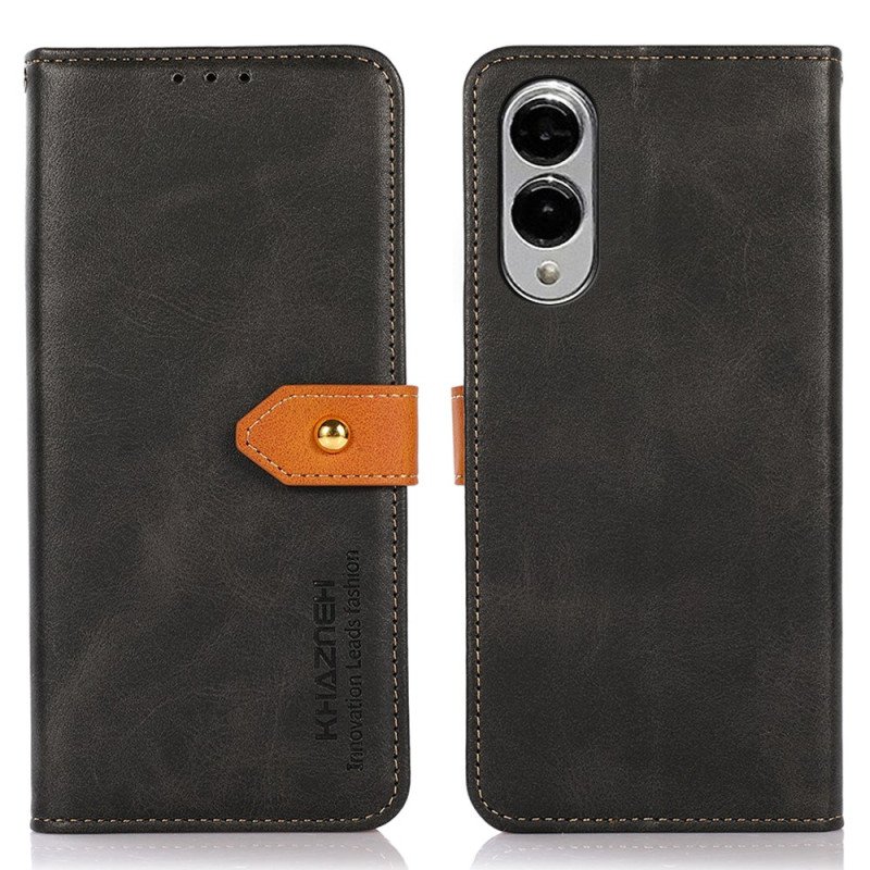 Läderfodral Samsung Galaxy S25 5g Edge Telefonfodral Khazneh Guldspänne