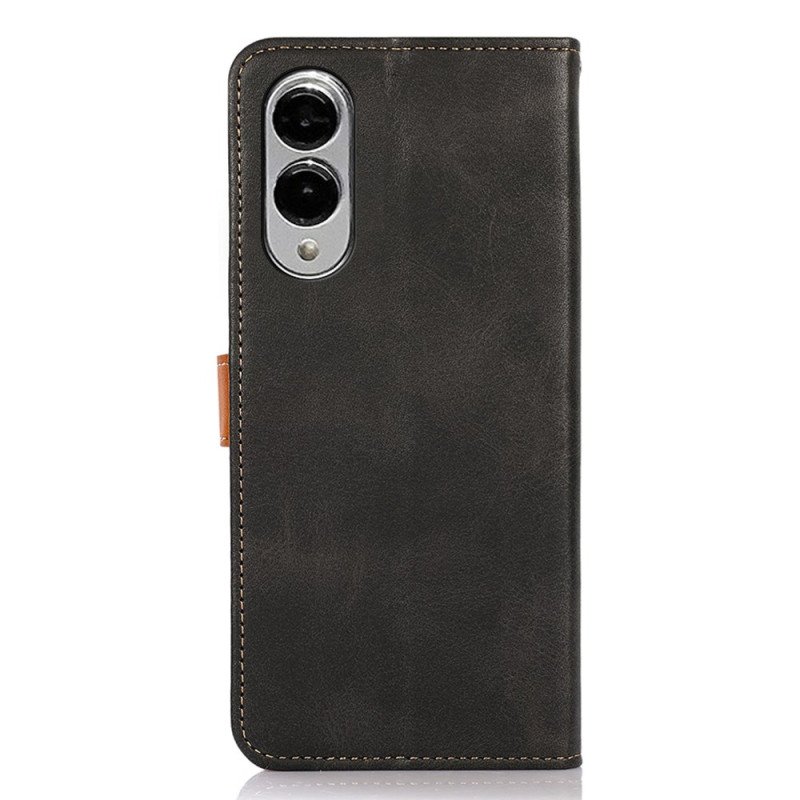 Läderfodral Samsung Galaxy S25 5g Edge Telefonfodral Khazneh Guldspänne