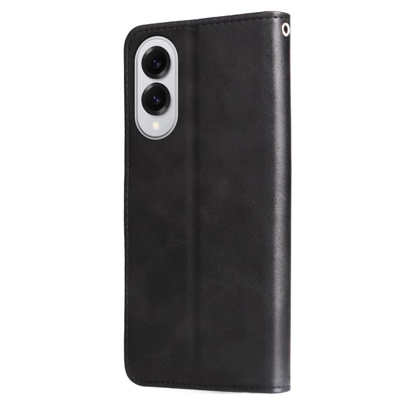 Läderfodral Samsung Galaxy S25 5g Edge Telefonfodral Påse Med Dragkedja